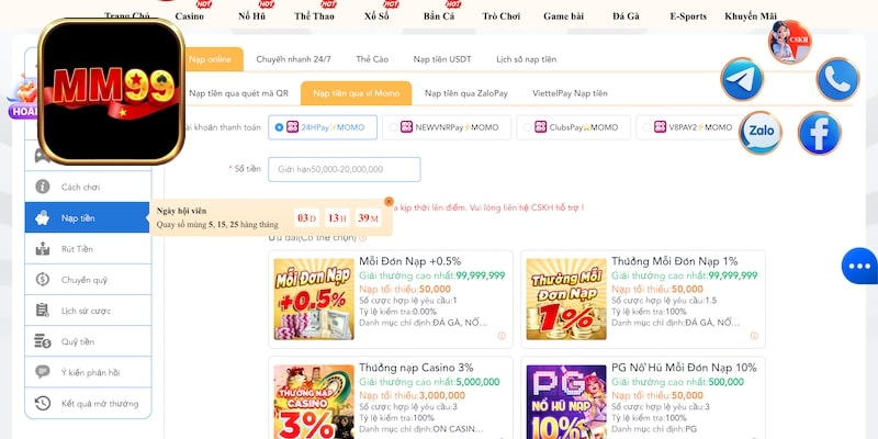 Thanh toán giao dịch tại MM99 luôn nhanh chóng
